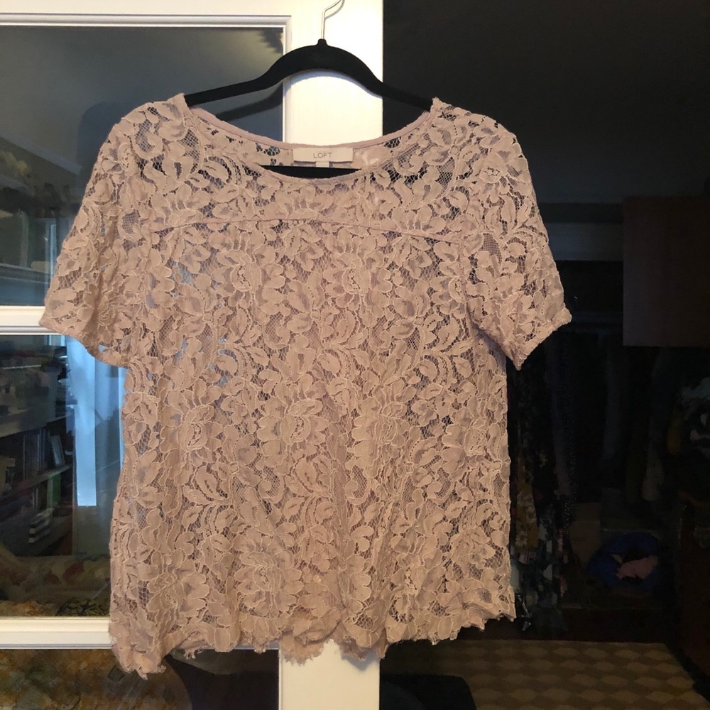 Dusty Lilac Lace Top